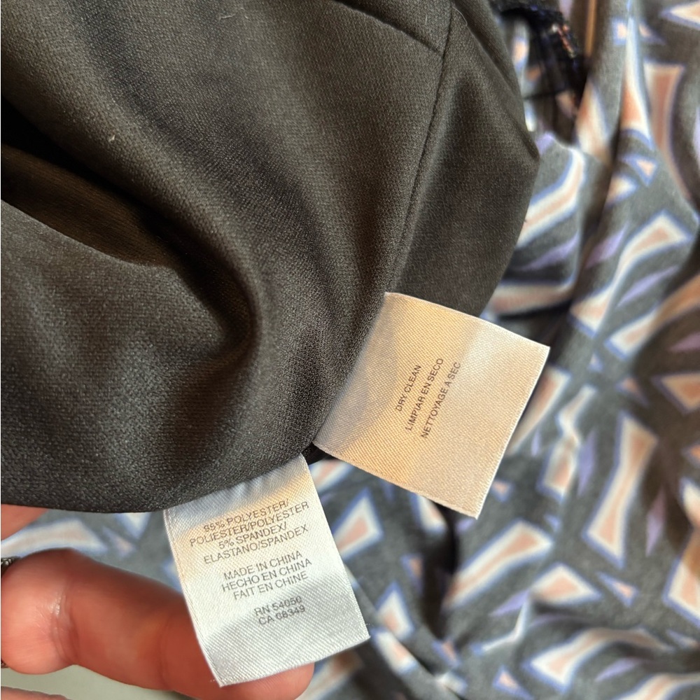 Evan Picone Black and White Sheath Midi Dress with V-Neck Faux‎ Wrap Dress S6 - Picture 9 of 10